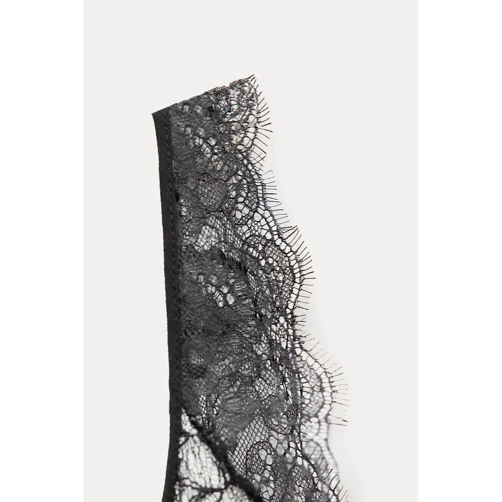 ZARA WOMAN SS24 WHITE LACE SATIN EFFECT DRESS ZW COLLECTION SIZE LARGE 8385/789 - Picture 6 of 16